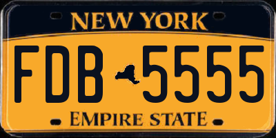 NY license plate FDB5555