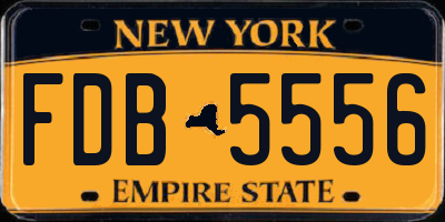 NY license plate FDB5556