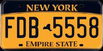 NY license plate FDB5558