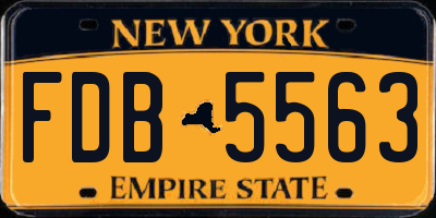 NY license plate FDB5563