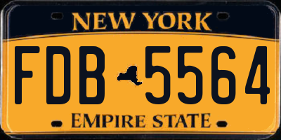 NY license plate FDB5564