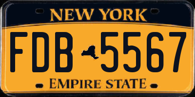NY license plate FDB5567