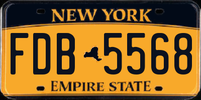 NY license plate FDB5568