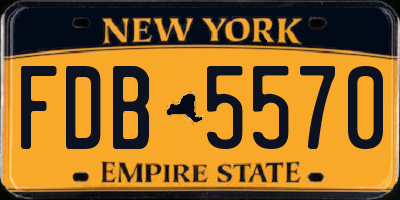 NY license plate FDB5570