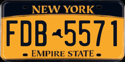 NY license plate FDB5571
