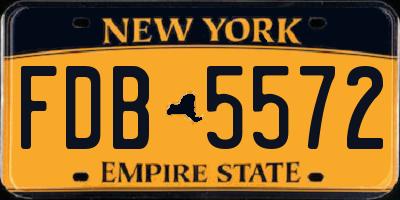 NY license plate FDB5572
