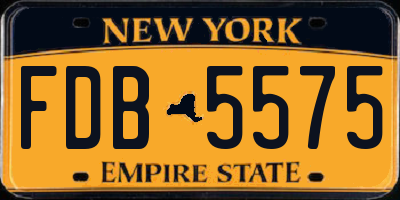 NY license plate FDB5575