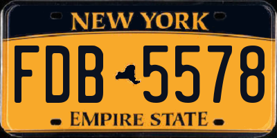 NY license plate FDB5578