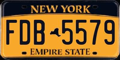 NY license plate FDB5579