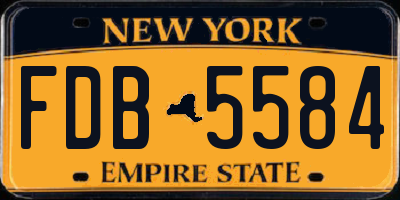 NY license plate FDB5584