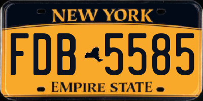 NY license plate FDB5585