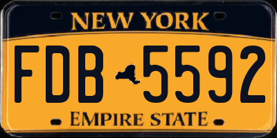NY license plate FDB5592