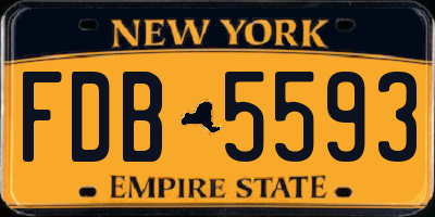NY license plate FDB5593