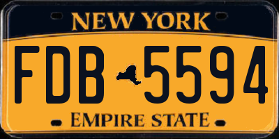 NY license plate FDB5594