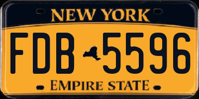 NY license plate FDB5596