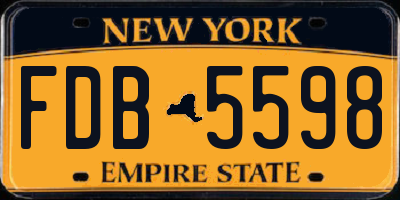 NY license plate FDB5598