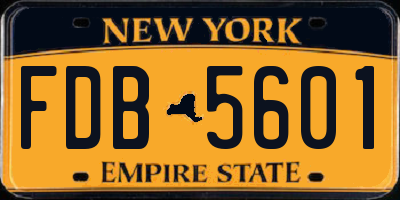 NY license plate FDB5601