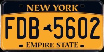 NY license plate FDB5602