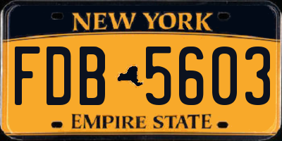 NY license plate FDB5603