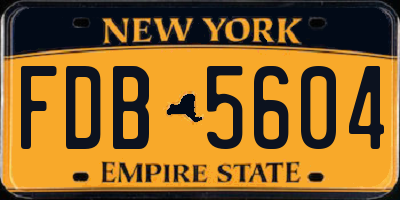 NY license plate FDB5604