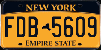 NY license plate FDB5609