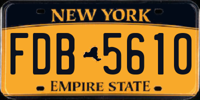 NY license plate FDB5610