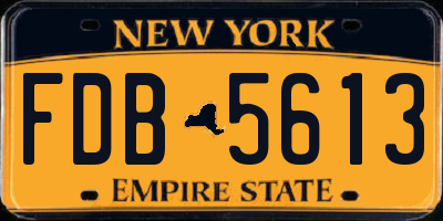NY license plate FDB5613