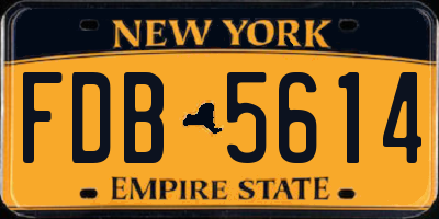 NY license plate FDB5614