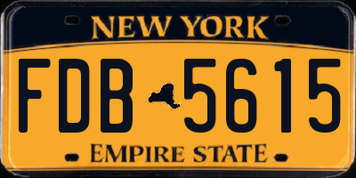 NY license plate FDB5615