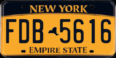 NY license plate FDB5616