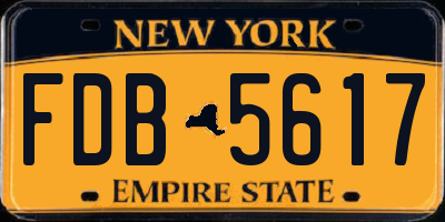 NY license plate FDB5617
