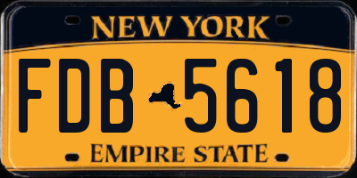 NY license plate FDB5618