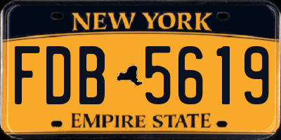 NY license plate FDB5619