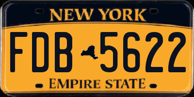 NY license plate FDB5622