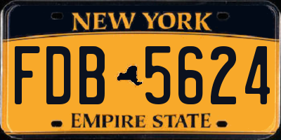 NY license plate FDB5624
