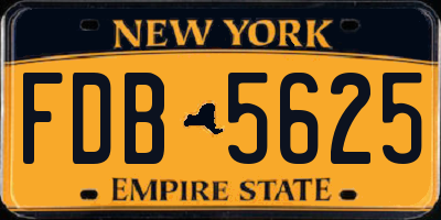 NY license plate FDB5625