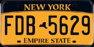 NY license plate FDB5629