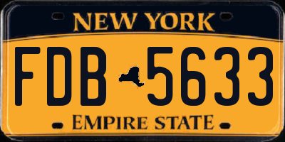 NY license plate FDB5633