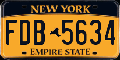 NY license plate FDB5634