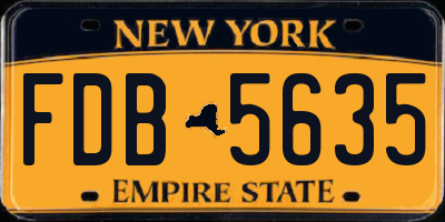 NY license plate FDB5635