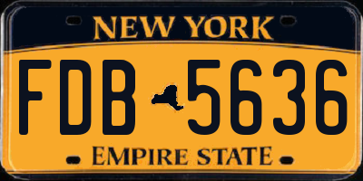 NY license plate FDB5636