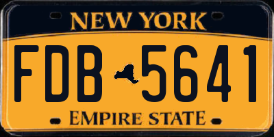 NY license plate FDB5641