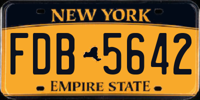 NY license plate FDB5642