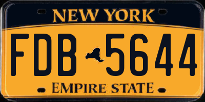 NY license plate FDB5644