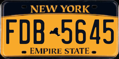 NY license plate FDB5645