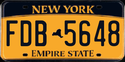 NY license plate FDB5648