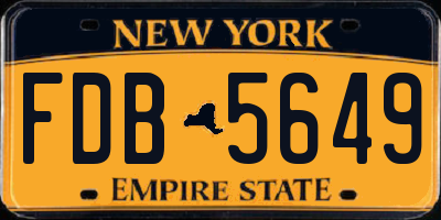 NY license plate FDB5649