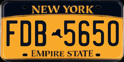 NY license plate FDB5650