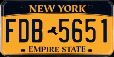 NY license plate FDB5651
