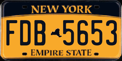 NY license plate FDB5653